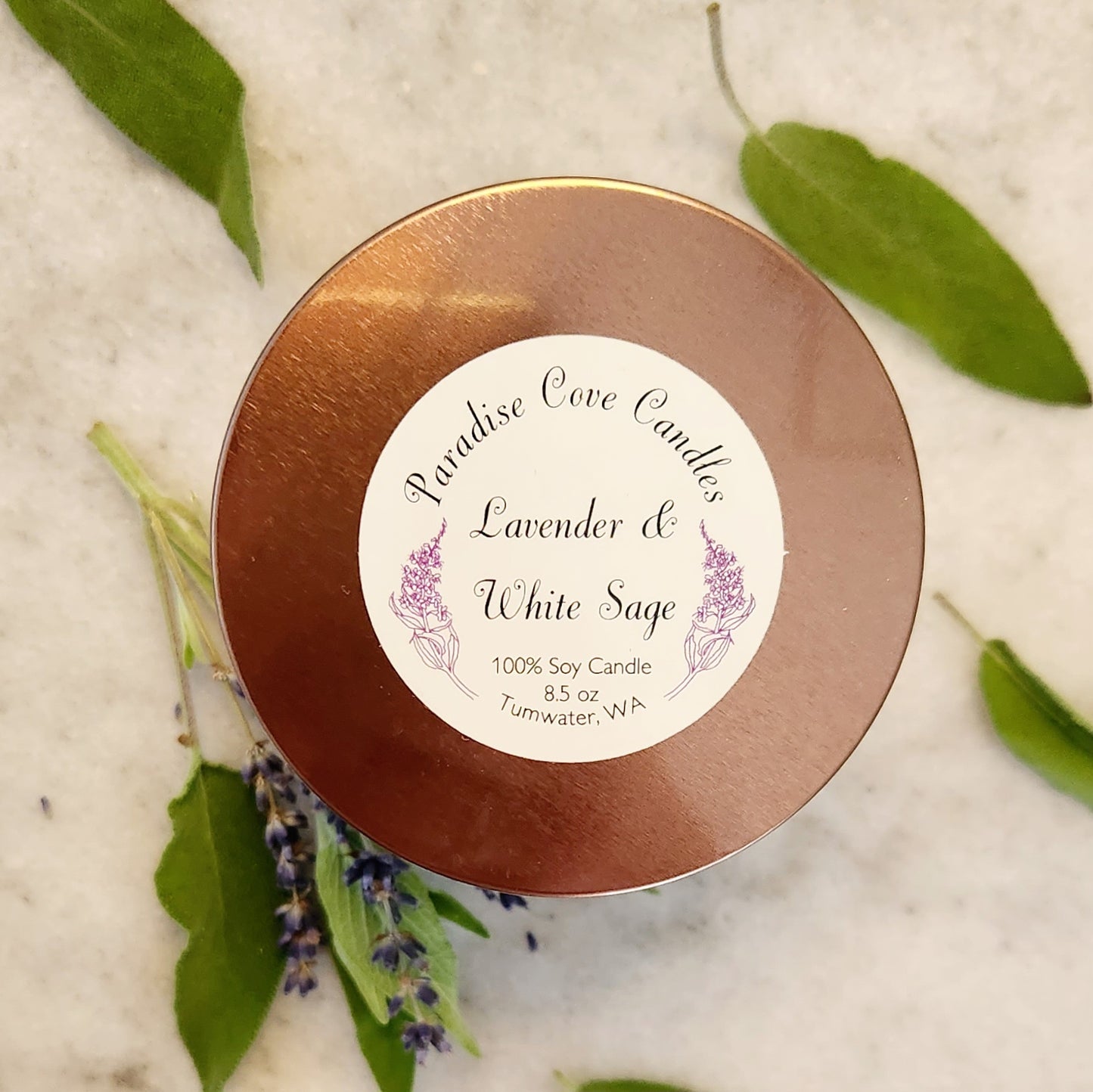 Lavender and White Sage Soy Candle