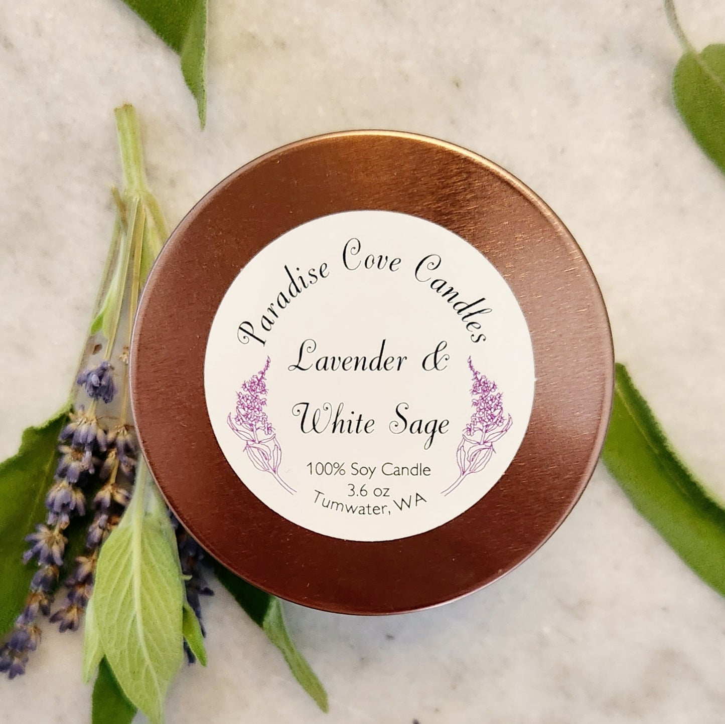 Lavender and White Sage Soy Candle