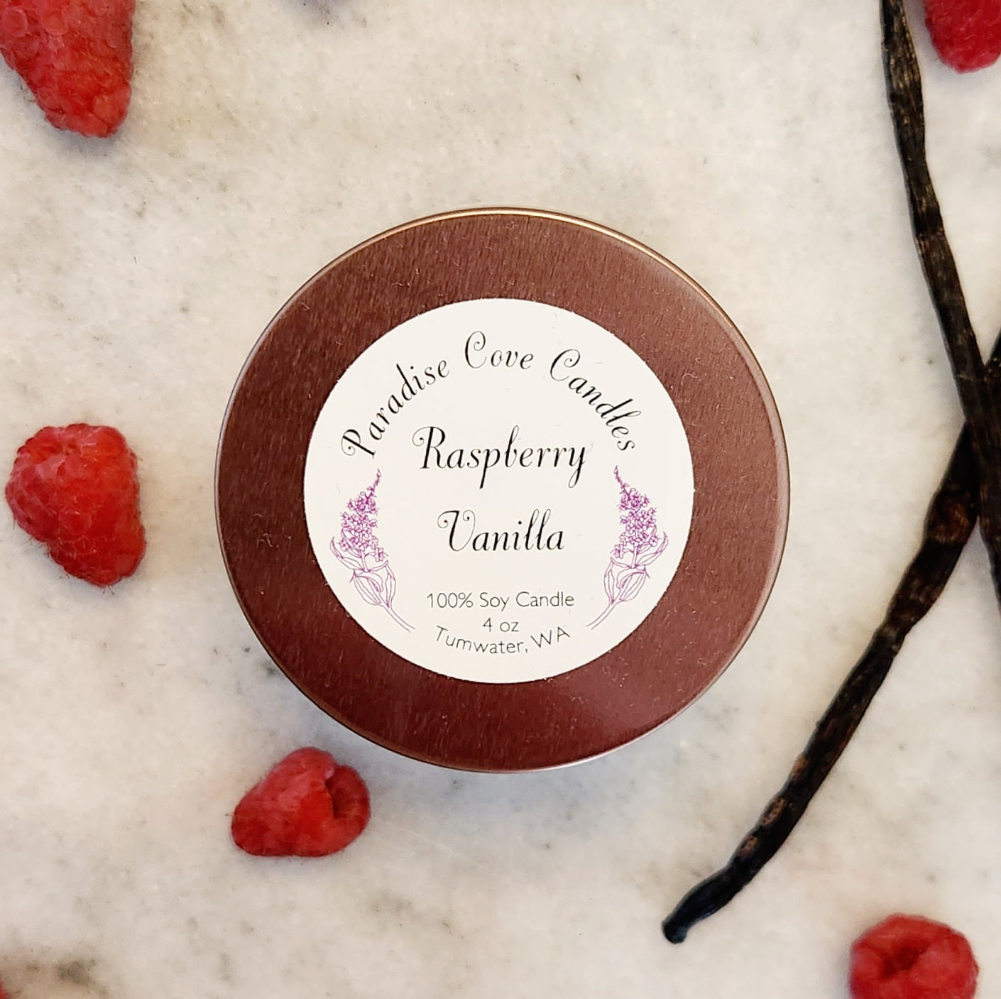 Raspberry Vanilla Soy Candle